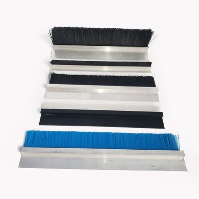 75mm Commercial Door Bottom Brush Seal Strip Nylon Bristle Aluminium Holder