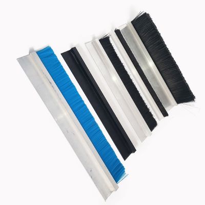 75mm Commercial Door Bottom Brush Seal Strip Nylon Bristle Aluminium Holder