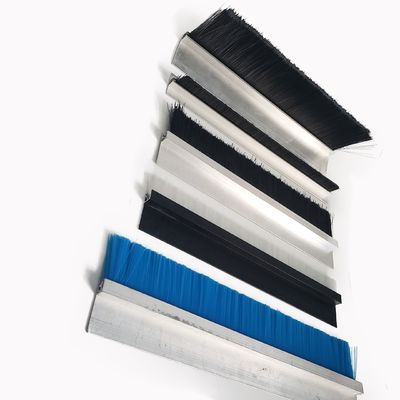 75mm Commercial Door Bottom Brush Seal Strip Nylon Bristle Aluminium Holder