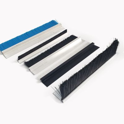 75mm Commercial Door Bottom Brush Seal Strip Nylon Bristle Aluminium Holder