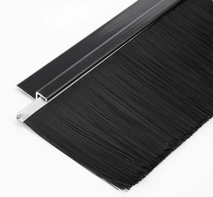 Custom Nylon Strip Brush Door Bottom Seal Brush With Aluminum Alloy Bracket