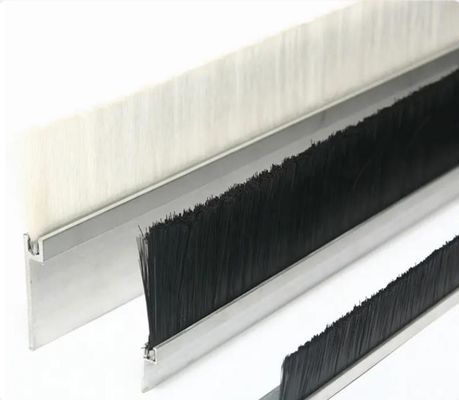 Custom Nylon Strip Brush Door Bottom Seal Brush With Aluminum Alloy Bracket