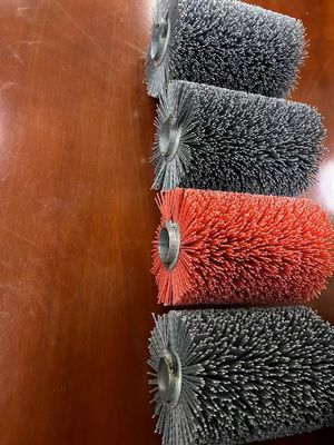 OEM ODM Nylon Abrasive Wire Roller Brush For Steel Plate Cleaning