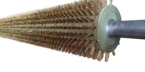 Industrial Custom Size Copper Wire / Brass Steel Wire Bristles Cylinder Brush Hair Transplanting Roller Brush