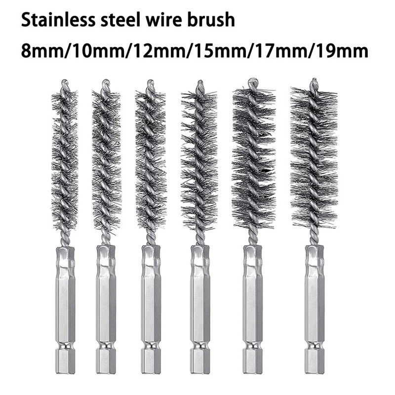 Hex Bar Gun Brush Polishing Deburring Stainless Steel Wire Pipe Brush